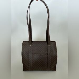 SOLD!! CELINE | MACADAM TRIOMPHE VINTAGE TOTE BAG | BROWN CANVAS